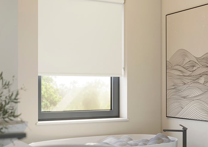 Oceana (Blackout), Cotton White - Motorised Roller Blind - Image 5